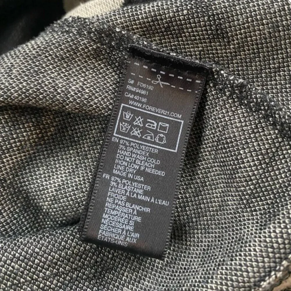 Forever 21 Gray Black Geometric Mini Dress Round Neck Elasticated Waist Size S - Picture 8 of 8